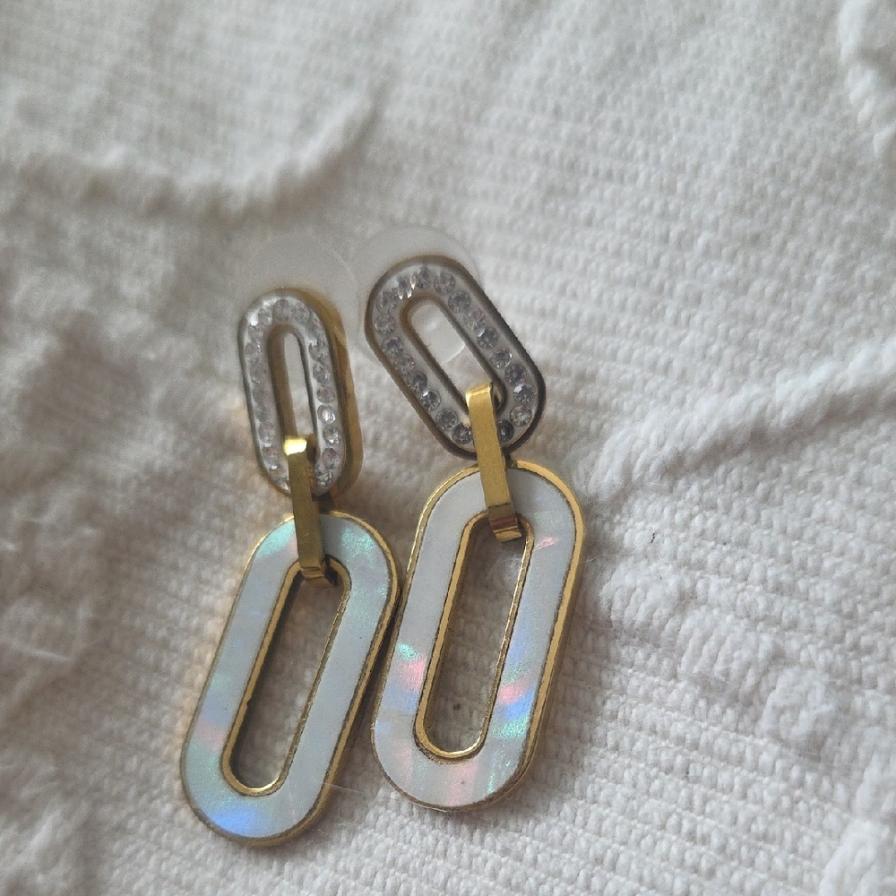 Gold and Silver Link Earrings